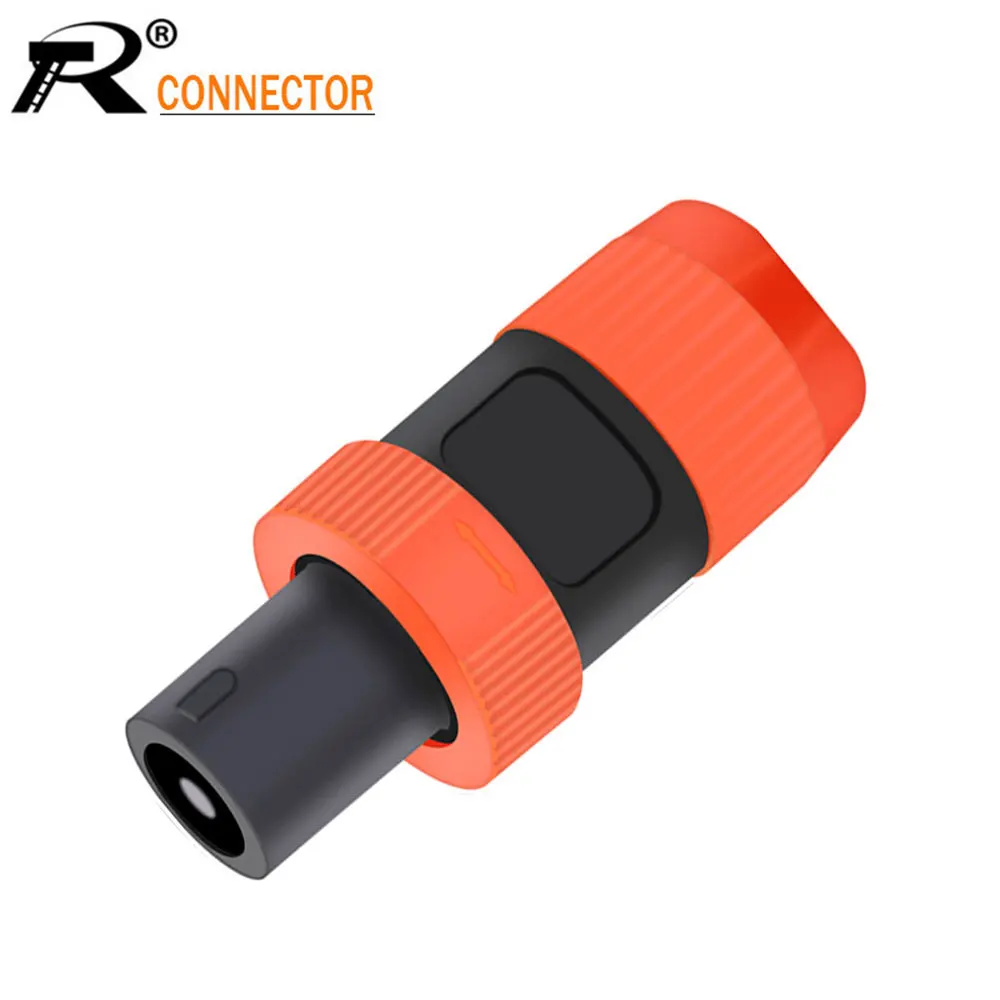 R Connector 1pc Speakon 4Pin Plug Speaker Cable Connectors 4 Pole Powercon Plug Male Audio Connector orange