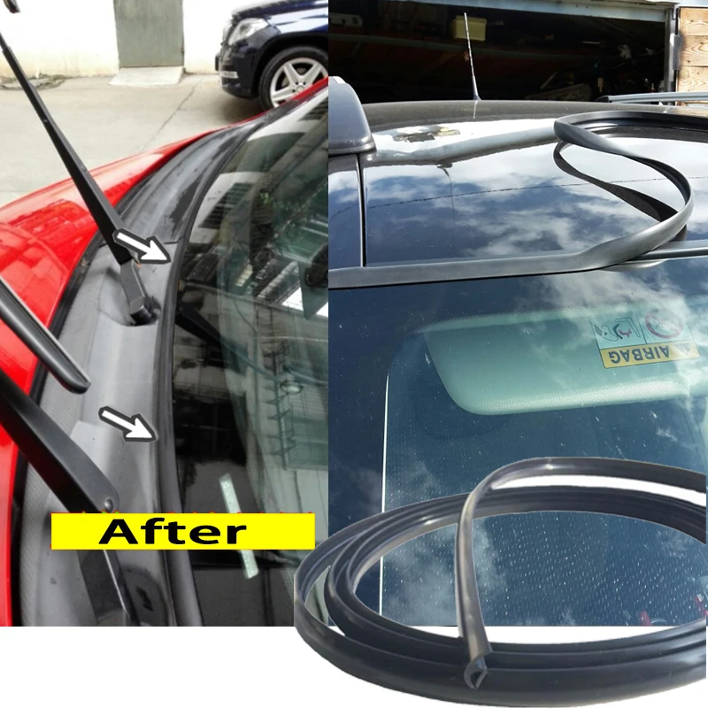 Car Front Windshield Panel Ageing Rubber Seal Strip Sticker for Fiat 500 Mitsubishi Lancer 9 10 ASX Suzuki Jimmy Vitara Samurai