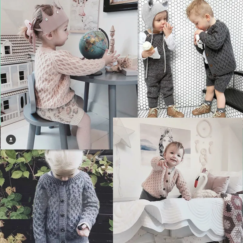 2019Autumn Winter Baby Boys and Girls Diamond Knit Sweater Cardigan+panty Sets Toddler Girl Winter Clothes Kids Sweater 2pcs