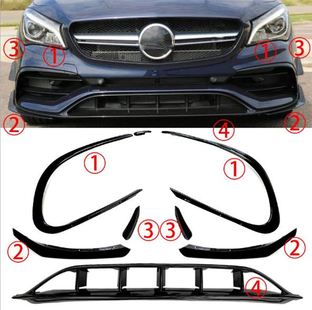 Front Bumper Fog Light Intake Frame Air Vent Trim Grille For Mercedes Benz CLA Class W117 C117 2016-2019 CLA200 CLA220 CLA250
