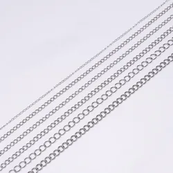 5m/lot 1.2 2.2 2.4 3.0 4.0 mm Stainless Steel Bulk Jewellery Chain For DIY Necklace Earring Jewelry Making Findings Accessories