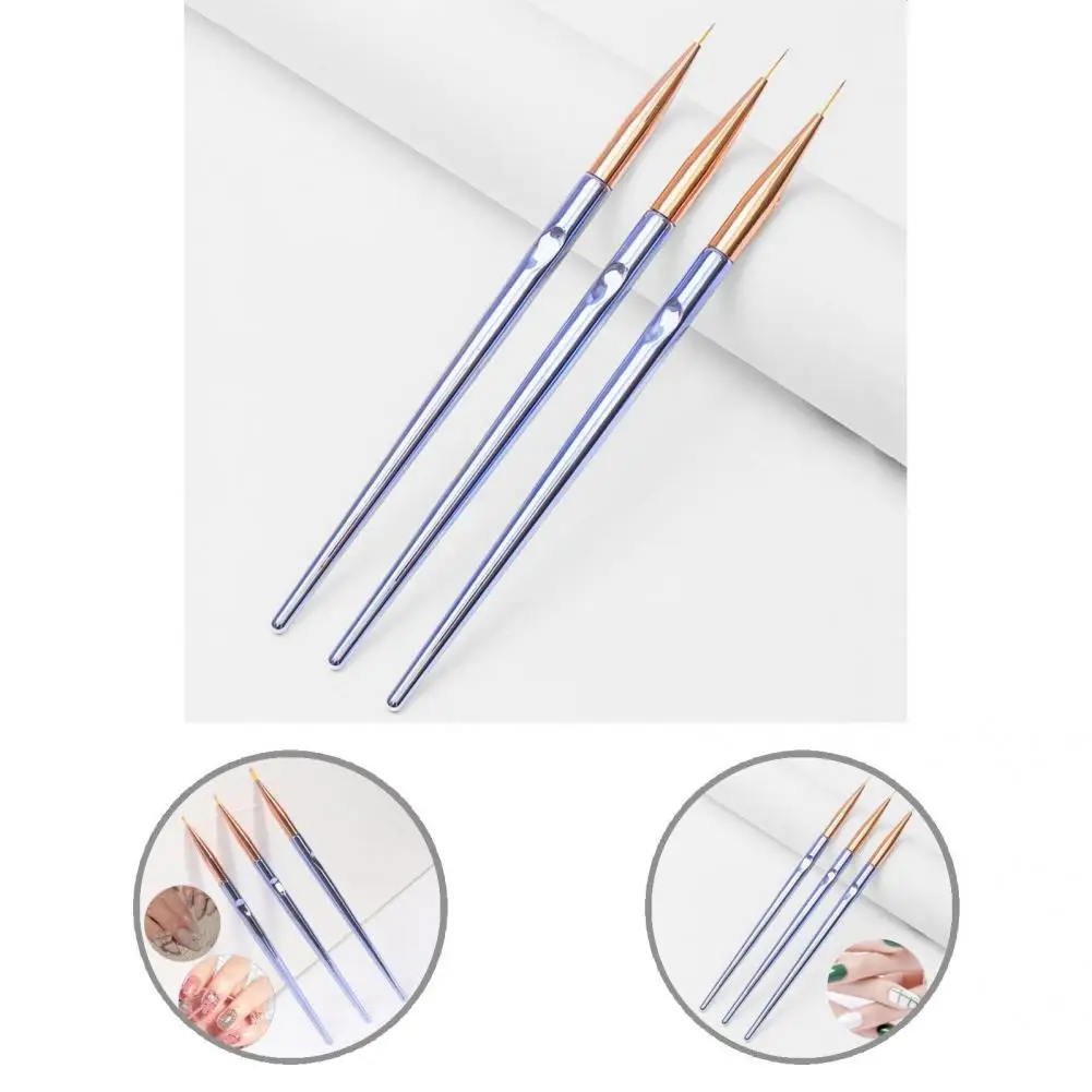 3Pcs/Set Premium Nail Art Brush Universal ABS Nail Pen Liner Nail Art Carving Pen Nail Art Tools