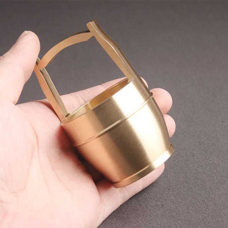 

Bright Copper Bucket Figurines Home Decoration Lucky Desktop Ornaments Creative Bucket Miniatures Craft Decoration Accessories