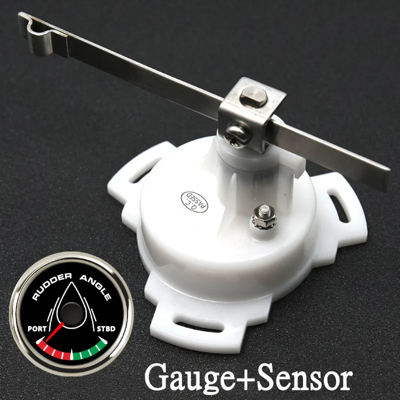 52mm 0-190ohm Wasserdichte Boot Marine Ruder Winkel Anzeige Mit Ruder Winkel Sensor 7 farbe Hintergrundbeleuchtung für Auto Lkw 12V/24V