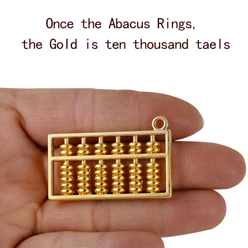 6 file fengshui abacus golden Abacus Bead arithmetics Metal Keychain Aotomotive Keyring Key chain Fob