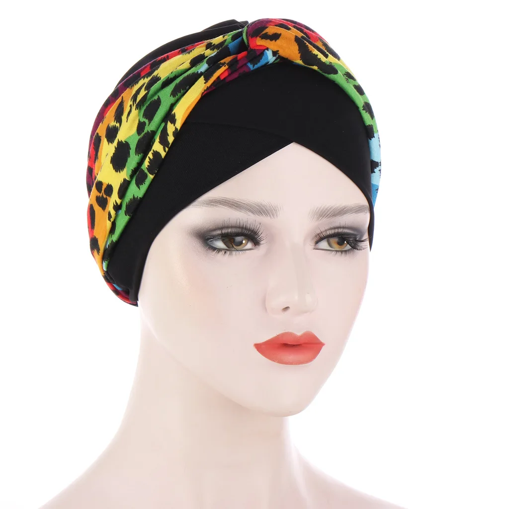 Headwraps hats for women Knotted Print Twist Cotton Headband Caps Chemo Beanies Turban Headwear Hats for Cancer Daily Use