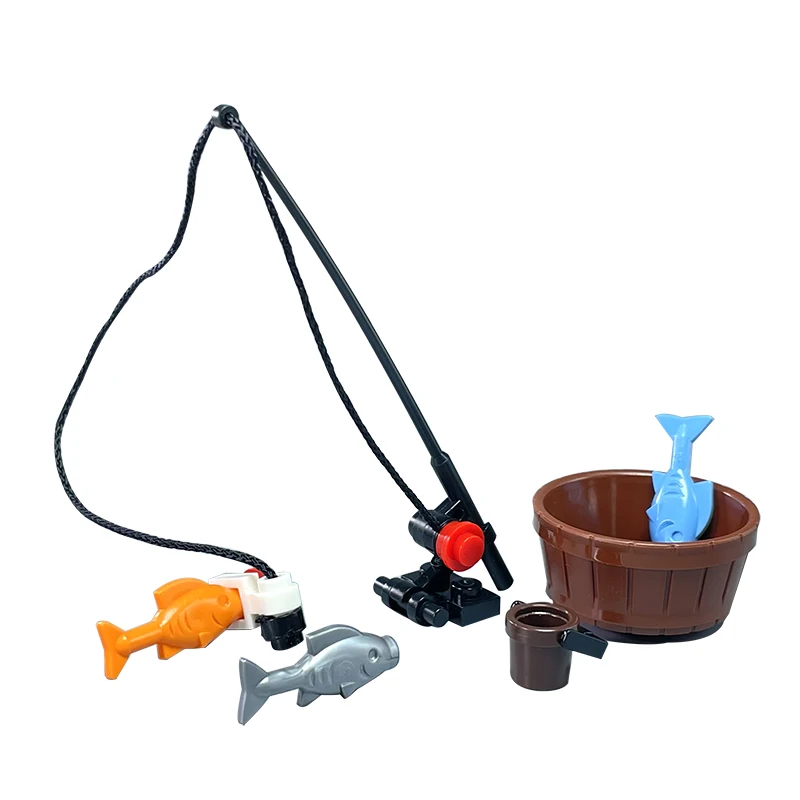 MOC Sea Seabed Creatures Coral Seaweed Shell Fish Shrimp Crab Aquarium for 31122 Building Blocks Toys for Children Gifts