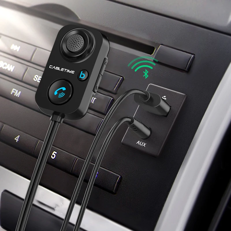 CABLETIME Bluetooth-приемник 5,1 AUX аудио 3,5 мм беспроводной адаптер для громкой связи автомобильный усилитель динамик наушники C416