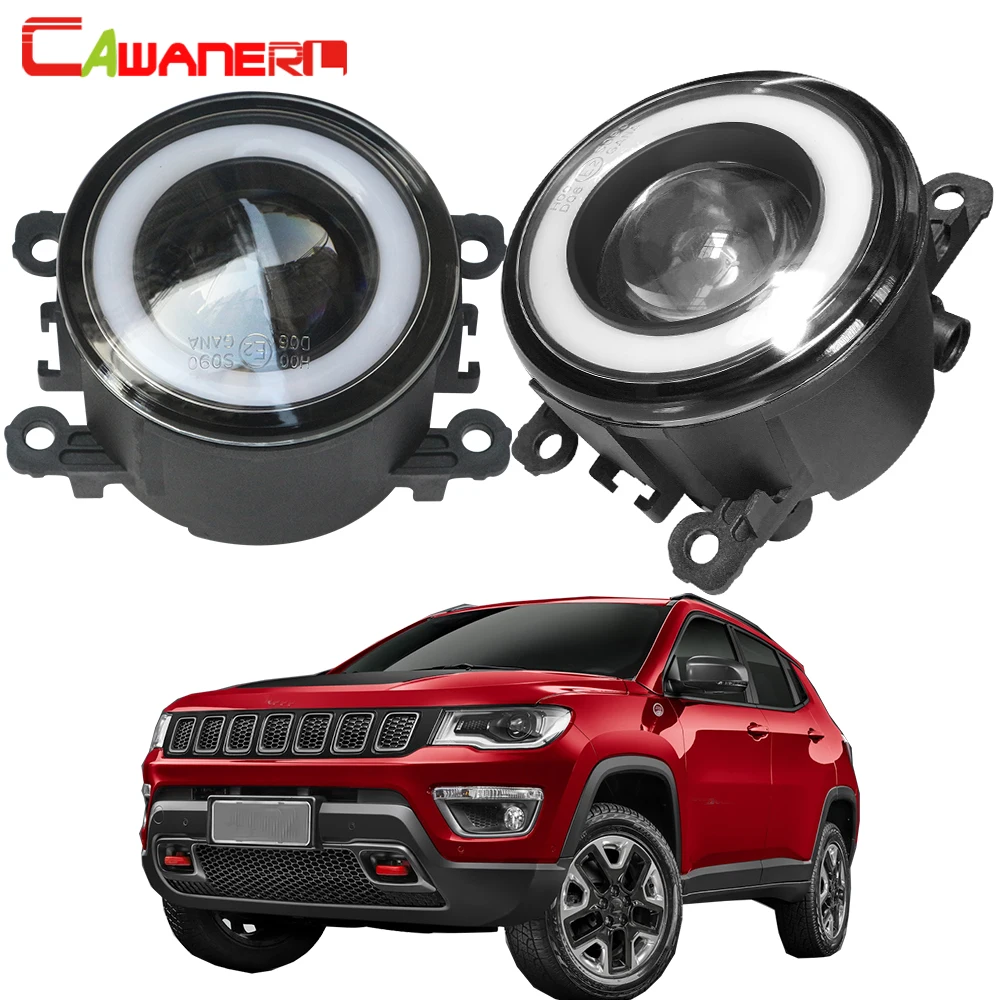 

Cawanerl For Jeep Compass MP 2017 2018 Car 30W LED Fog Light 3000LM COB Angel Eye DRL Daytime Running Light 3000LM 12V 2 Pieces