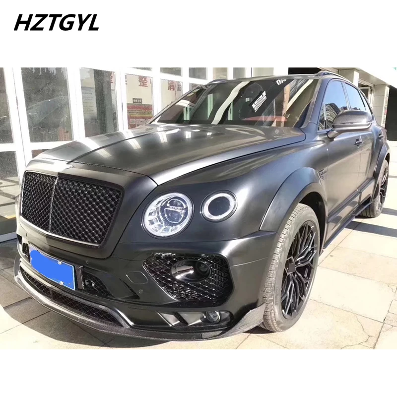 Unpainted FRP Carbon Fiber Front Rear Bumper Engine Hood Spoiler Side Skirts For Bentley Bentayga 2016-2019