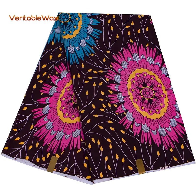 

100% Cotton top Golden powder prints real wax African fabric latest designer sewing wedding dress tissu making craft loincloth