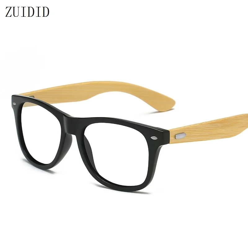 Computer Transparent Glasses Frame For Men Women Bamboo Wood Decorative Fake Glasses Eyewear Male Female Retro Eyeglasses Frames