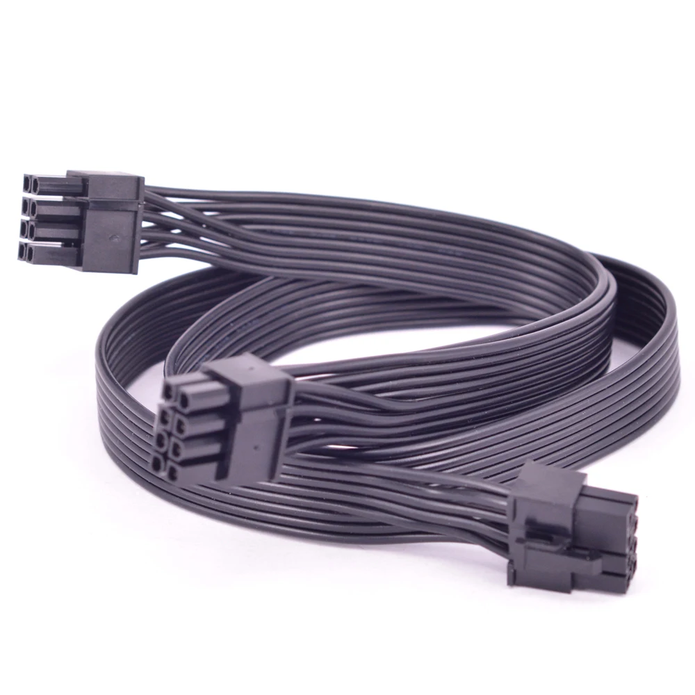 PCIe 8pin إلى 2 منافذ 6 + 2Pin امدادات الطاقة كابل شقة كم ل Seasonic التركيز زائد الذهب FX 1000 850 750 650 550 W