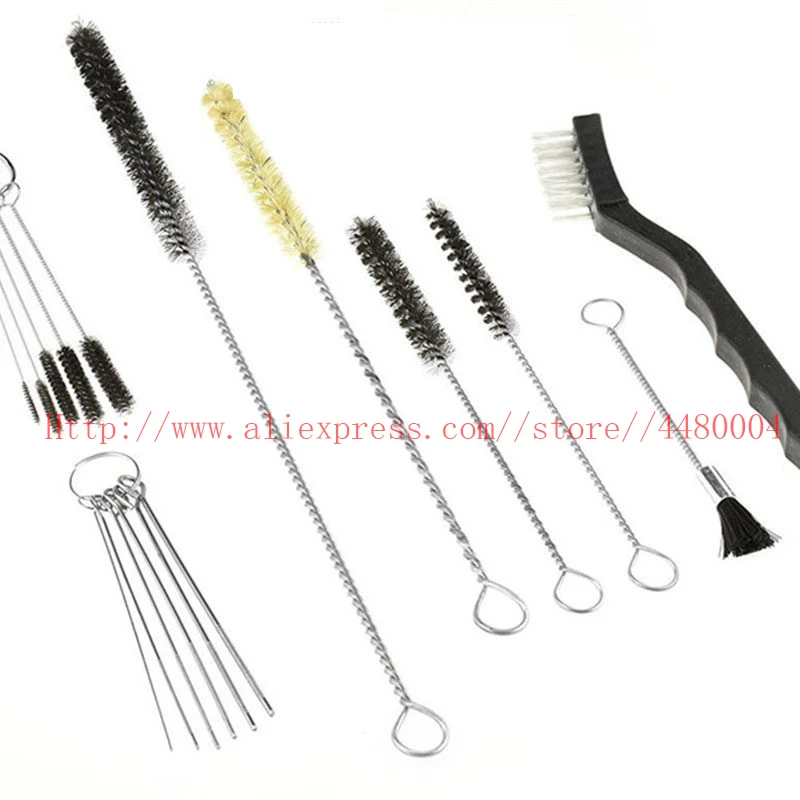17pcs strumento di pulizia della pistola a spruzzo Kit di strumenti di riparazione della pulizia dell'ugello dell'aerografo ago + Set di spazzole