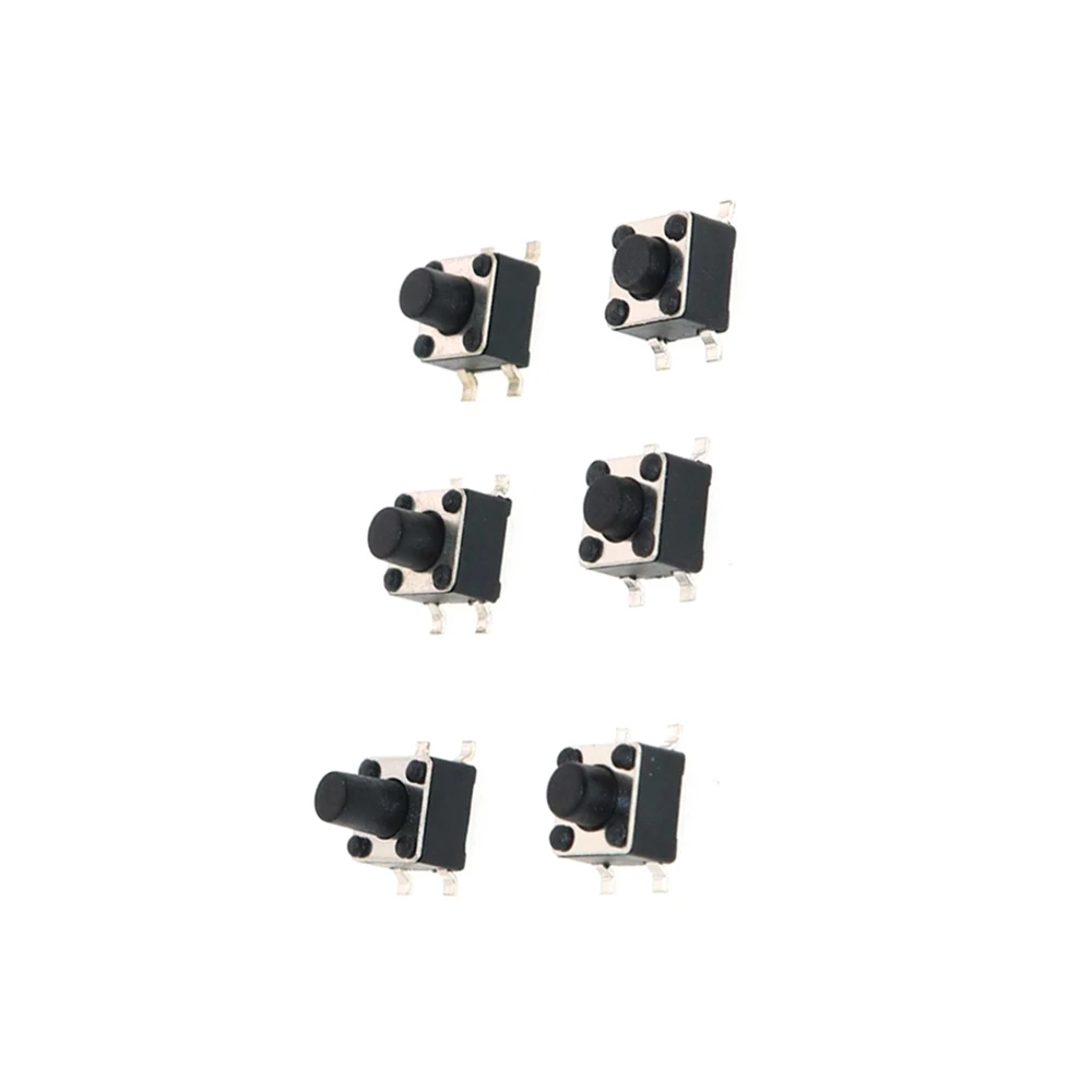 50 unids/lote 4,5*4,5mm 4,5X4,5 interruptor táctil interruptor de botón cobre 4PIN SMT SMD Micro interruptor 4,5x4,5x3,8/4,3/5/6/7 MM