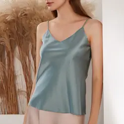 Sexy Summer Women's Tank Tops Pure Mulberry Silk Solid Color Smooth Camisole
