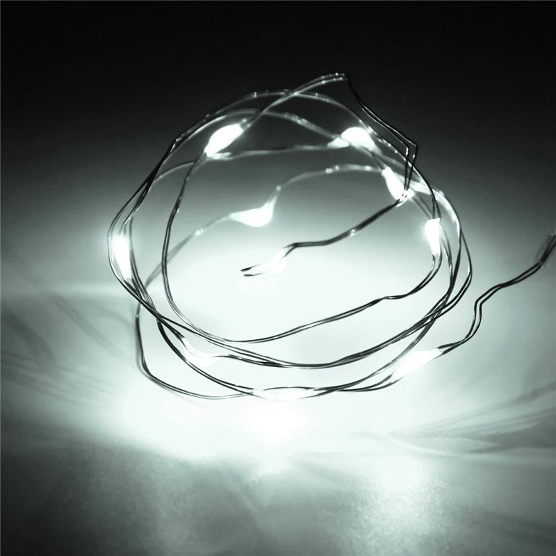 1 متر 10LED RGB الجنية أضواء عيد الميلاد حفل زفاف الديكور Led إضاءة بسلك نحاسي ديكور CR2032 بطارية تعمل دروبشيبينغ