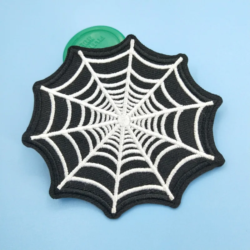 New Arrival Spider Web Children Funny Sticker Embroiderey Iron on Cobweb Patch for Jacket Bag Backpack Clothing Accessories