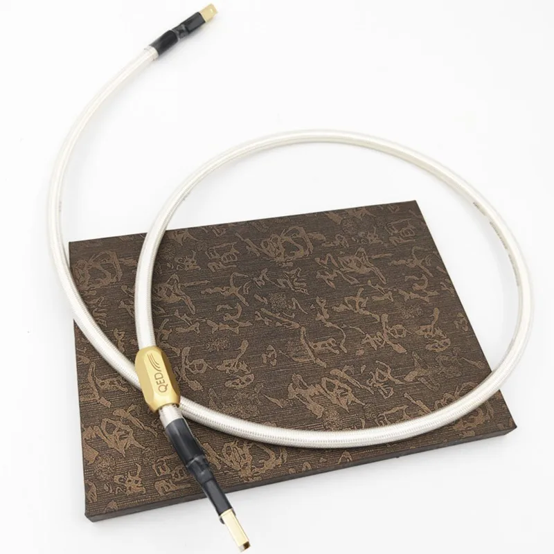 Cable Usb QED Hifi de alta calidad, Cable de datos DAC de alta calidad 6N OCC tipo A-B, chapado en plata
