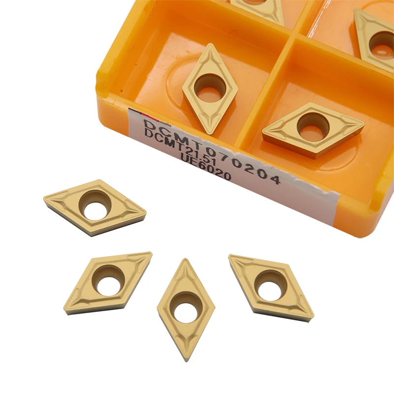 أداة تحول داخلية ، DCMT070204 UE6020 VP15TF ، شفرات قطع كربيد عالية الجودة ، أدوات مخرطة CNC ، قاطع المخرطة