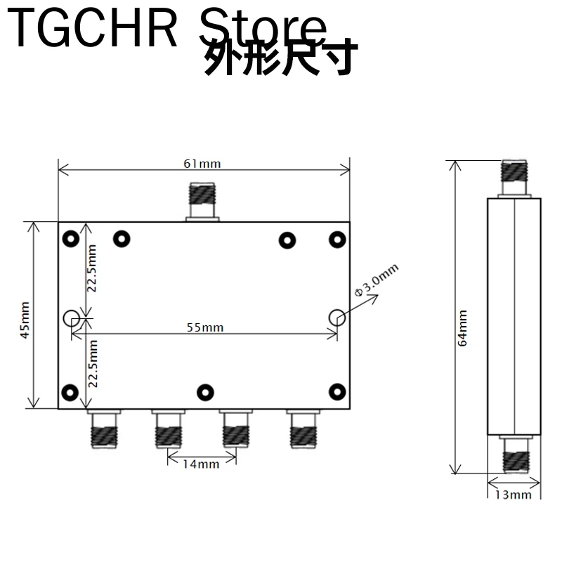 Power Divider 1.7-3g GPS Special Test Distributor Manufacturer Direct Selling 6G RF Signal Combiner