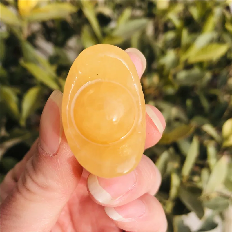 3cm natural amarelo jade ouro lingote esculpido à mão quartzo espécime cura