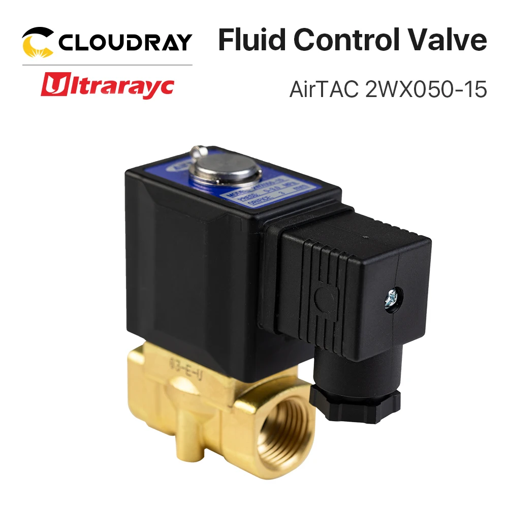 Válvula solenóide pneumática 2wx050-15b 3.0mpa da válvula de água da válvula de controle de fluido de duas vias airtac para o sistema do gás da máquina de corte da fibra