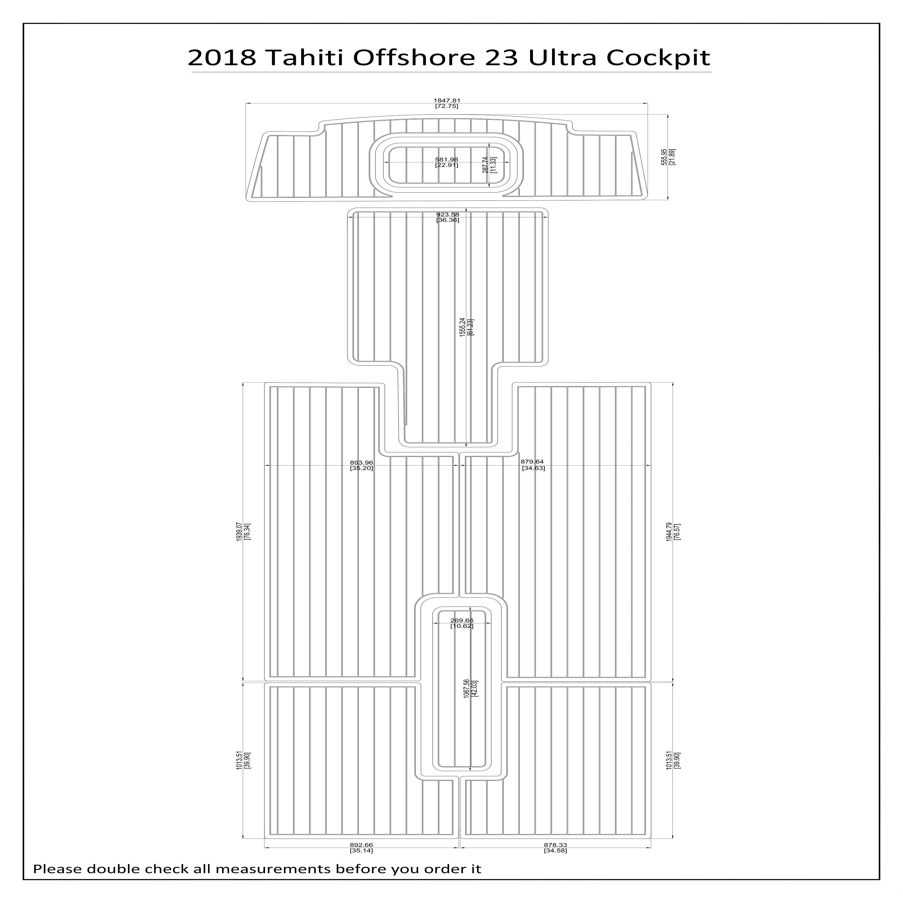 

2018 Tahiti Offshore 23 Ultra Cockpit Boat EVA Faux Foam Teak Deck Floor Pad