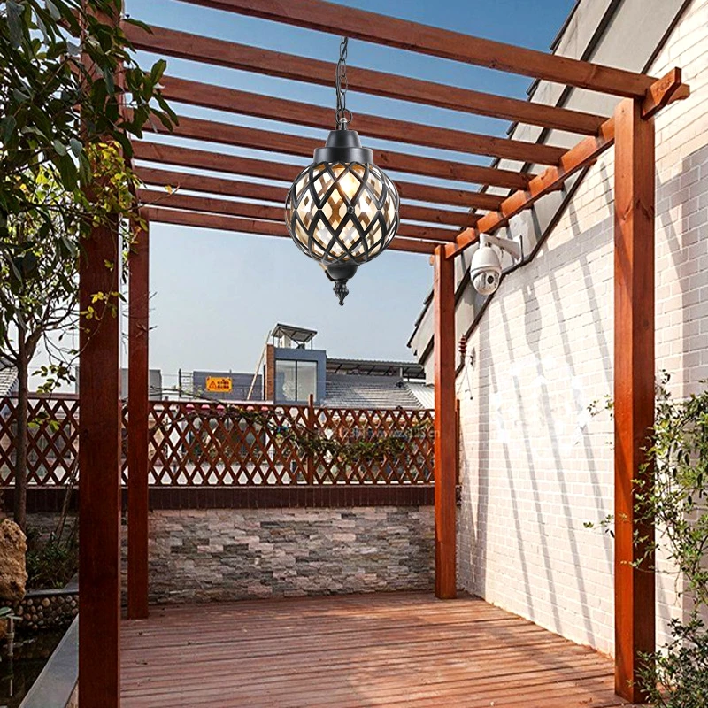 Outdoor Chandeliers Waterproof Patio Industrial Lamps European Kiosks Corridors Fixture Grape Rack Pendant Light Villa Bra