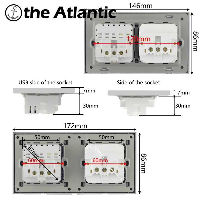 USB Wall Socket White Plastic Frame 16A European Socket With USB Home Electrical Outlet Double Triple Socket Spain USB Plug