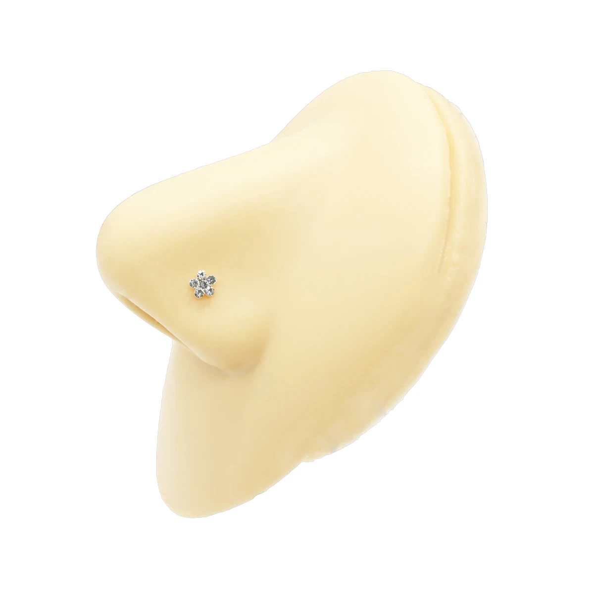 Hotsale 925 Sterling Silver Flower Shaped Nose Piericing Nose Stud Body Jewelry Piercing Nariz Aros Plata Ley Percing Nez