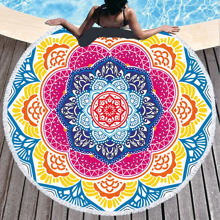 Swimming Pool Seaside Round Mandala Pattern Series Beach Towel Bath Towels Toallas de bano