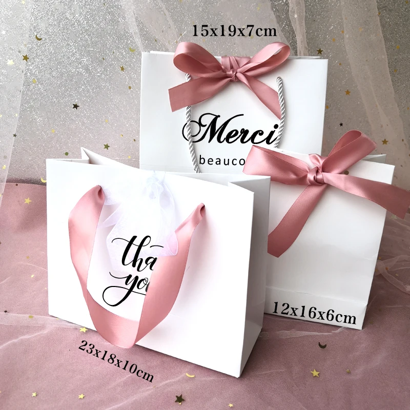 Thank You Bag Box Wedding Mariage Festival Shopping Birthday Party Gift Sac Cadeau Bolsas Regalo Favors Pouch Sacos Para Bolsos