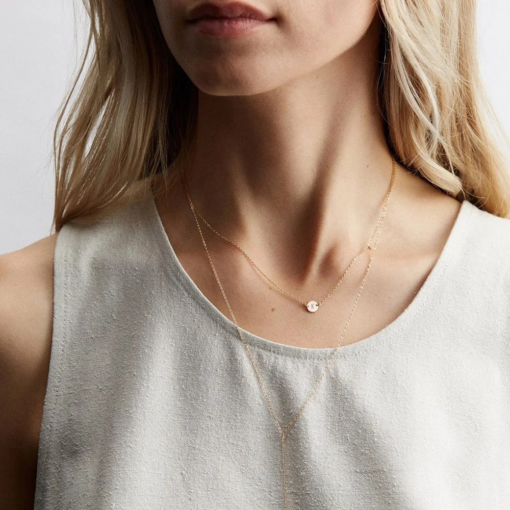 Plated Dainty Tiny Initial Necklace Letter Alphabet Necklace Gift for Daughters Mothers Bridesmaid Women