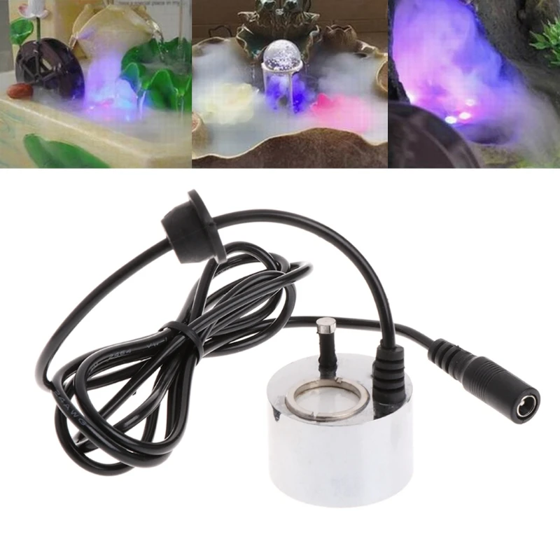 

LED Colorful Light Ultrasonic Mist Maker Fogger Water Fountain Pond Decoration Whosale&Dropship