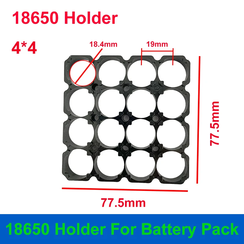 18650 Espaçamento titular 19mm 4*4 10*4 10*6 13*3 13*4 13*5 13*6 Integrado Não Emenda Titular Combinando 18650 2P 0.12 milímetros Tira Níquel