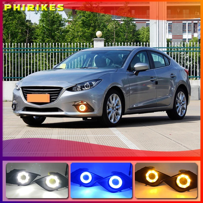 

DRL For Mazda 3 Mazda3 Axela 2014 2015 2016 LED DRL Daytime Running Lights Daylight Fog lamp with turn signal light