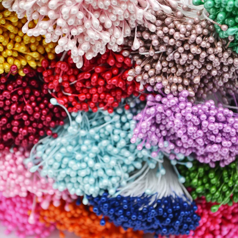 

250pcs/lot 3mm Mini Flower Stamens Handmade Artificials Double Heads Floral Stamen Flowers DIY Craft Wedding Home Decor Supplies