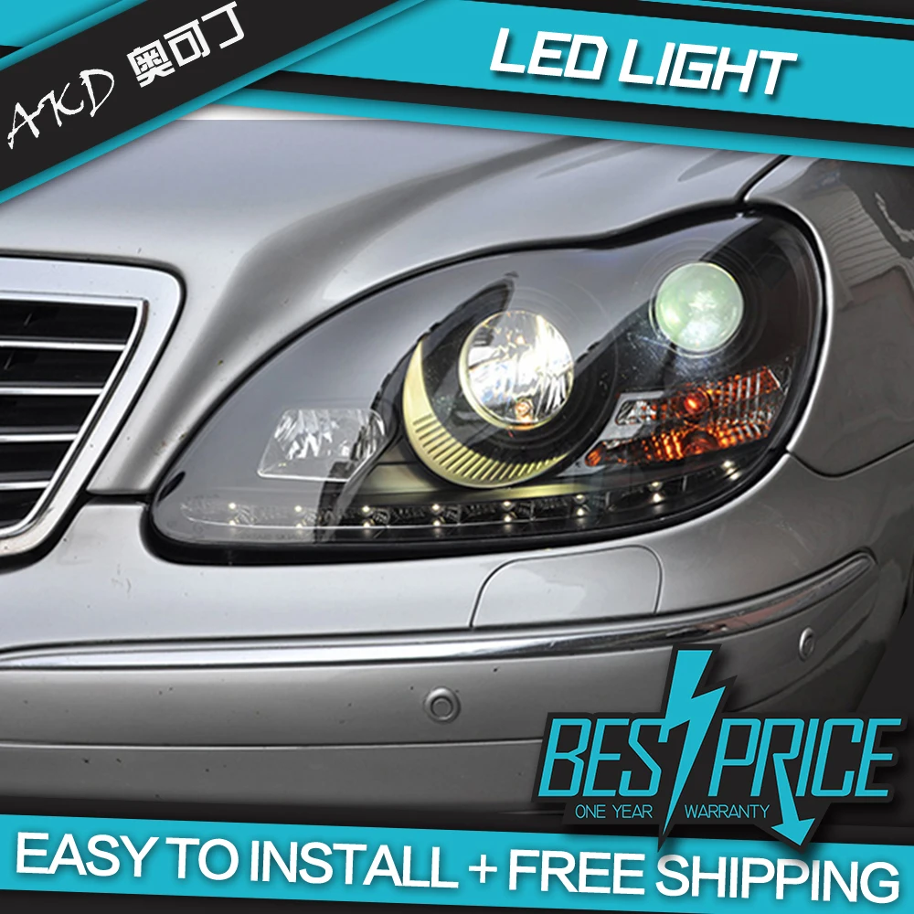 

AKD Car Styling Head Lamp for BENZ W220 Headlights 1999-2005 S320 S350 LED Headlight DRL Angel Eye Hid Bi Xenon Auto Accessories