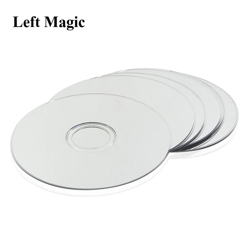 Manipulation CDs Set (1set=10 CDs ,Standard ,Silver Color),CD Appearing From Empty Hand,Magic Tricks,Props,Gimmick,Stage,Comedy