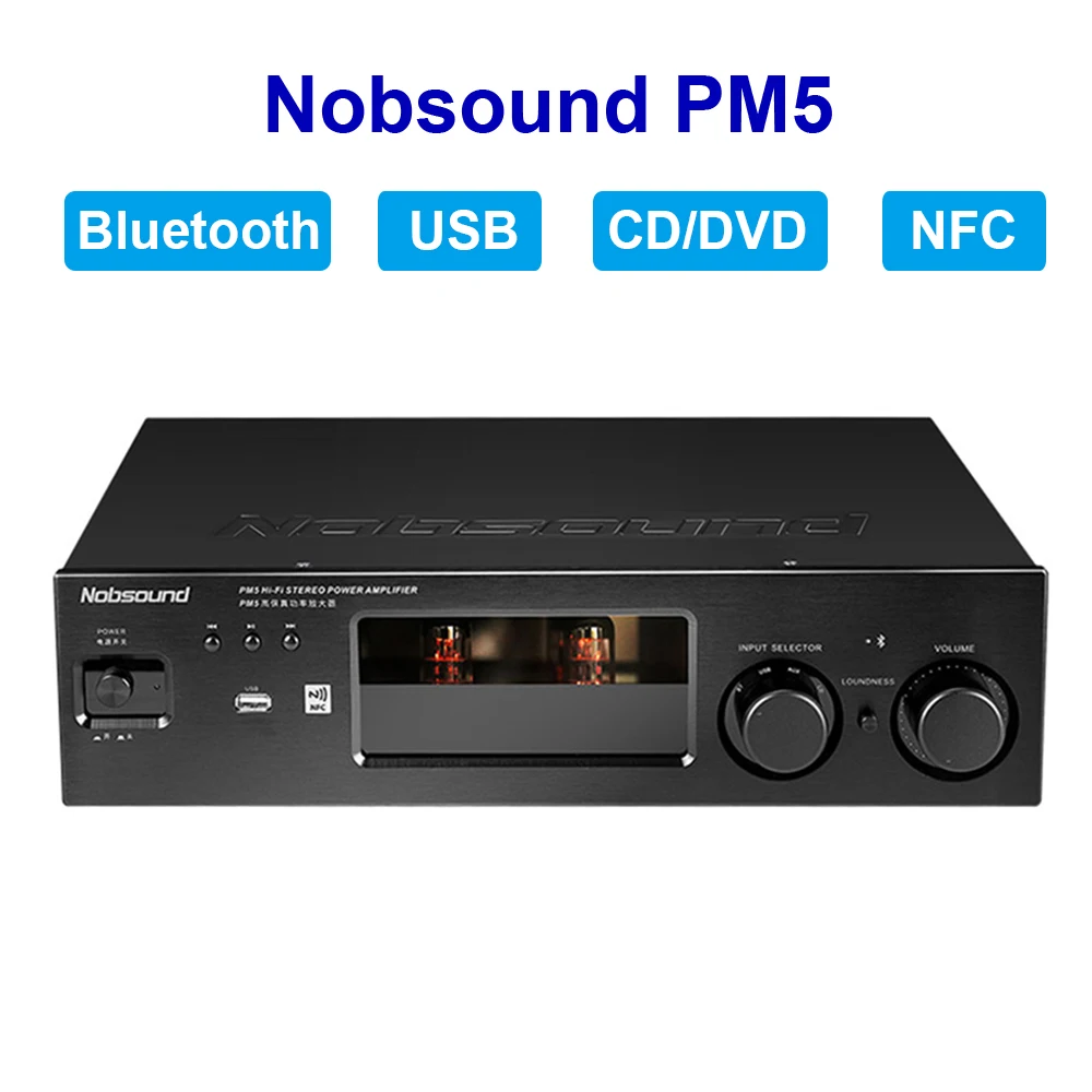 

Nobsound PM5 Hi-Fi Stereo Power AmplifierSupport USB CD DVD 80W + 80W Power AMP NFC Wireless Bluetooth Amplifier