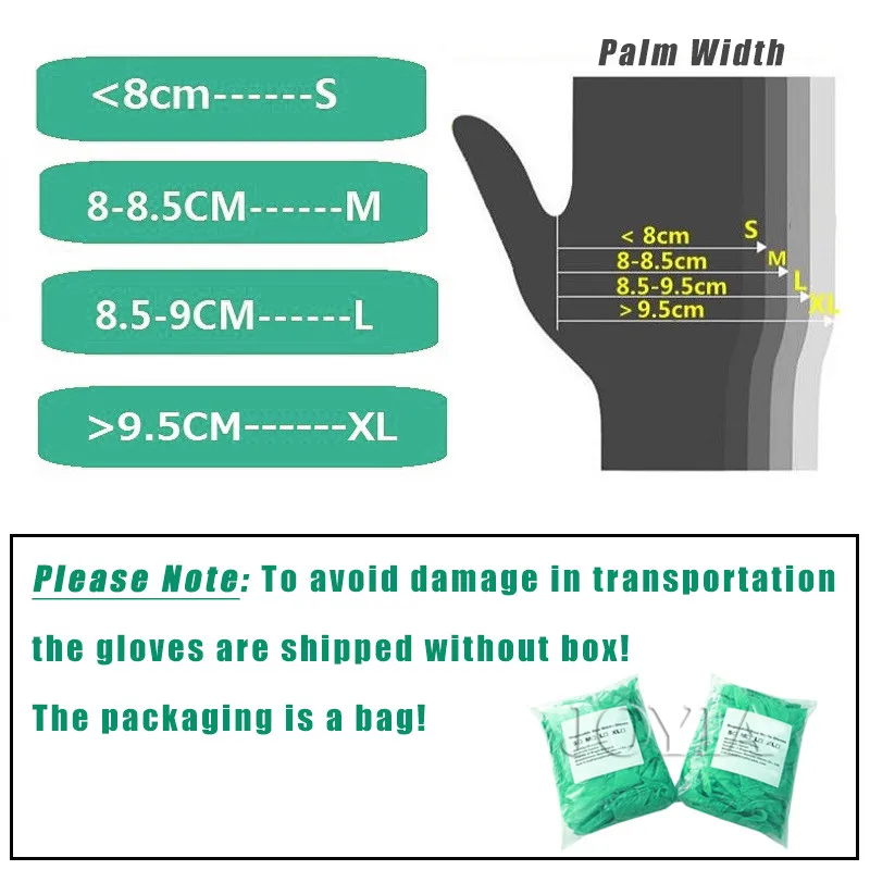 Green Nitrile Disposable Gloves 100 50 20 Man Woman Work Safety Household Glove For Laboratory Beauty Salon No Powder Single Use