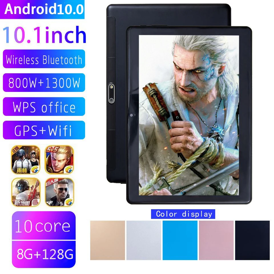 New 10.1 Inch Tablet Pc Android 10.0 Octa Core Google Play 4G Network LTE Phone Call GPS WiFi Tablets Dual Cameras 8GB+128GB