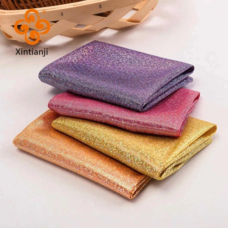 25*25cm Small Piece Laser  Glitter Fabric Patchwork Shiny Fabric For Diy Dolls Dress Miniature Dollhouse Accessories  TJ0388-1