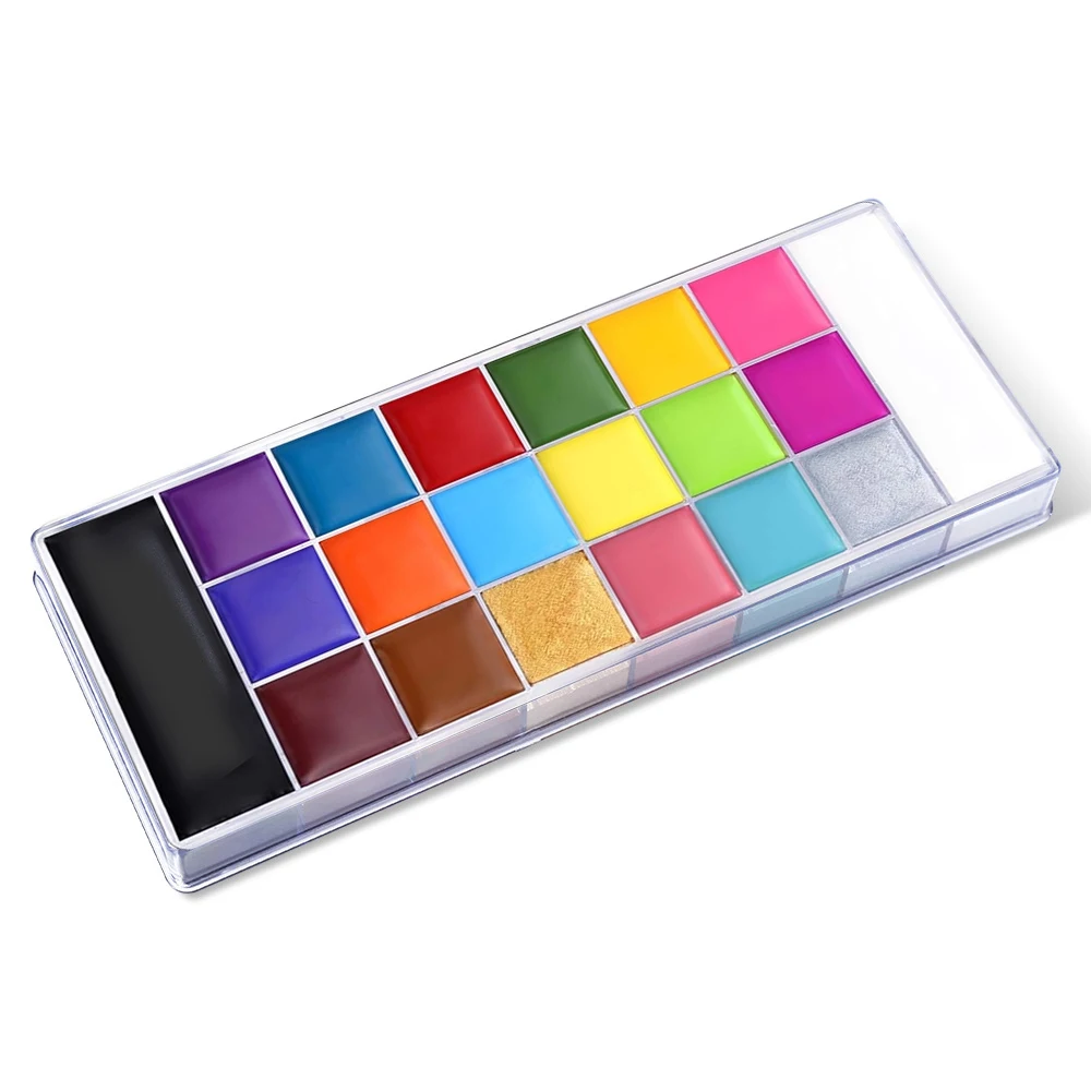 20 Colors Safe Cosmetic Flash Tattoo Painting Art Halloween Party Makeup Fancy Dress Beauty Palette Face Body Painting Oil