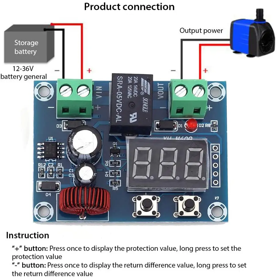 Digitale Lage Voltage Protector Disconnect Switch Over Ontslag Bescherming Module Voor 12-36V Lood-zuur Lithium Batterij