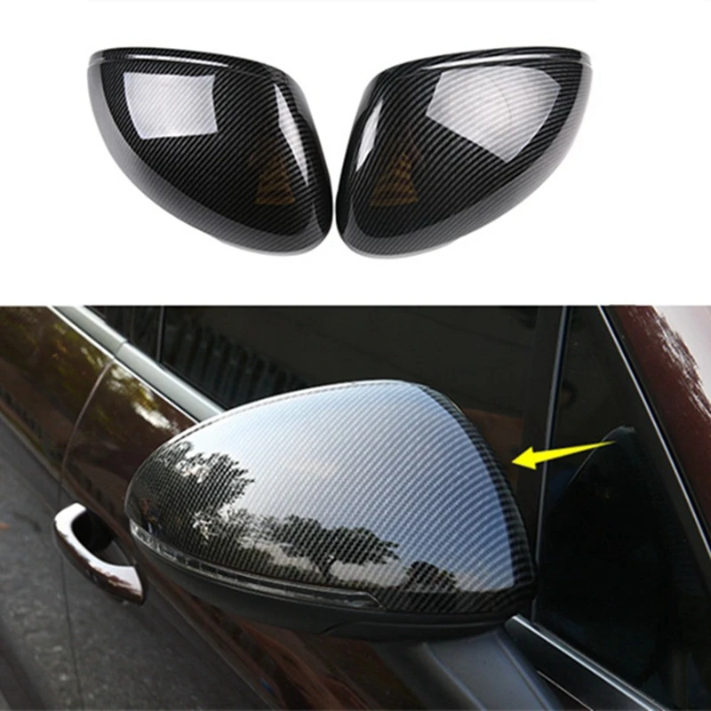 

2Pcs Side Rear View Mirror Cover Trim for Porsche Macan 2011-2021 Carbon Fiber Side Wing Mirror Caps