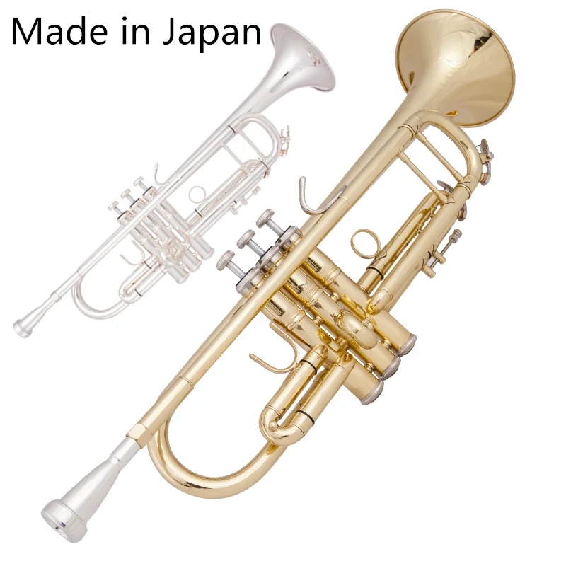 

Made in Japan 8335 Silver Plated Small Trumpet Pipe Bb Flat Instrument Brass Strudents Bb Trompeta