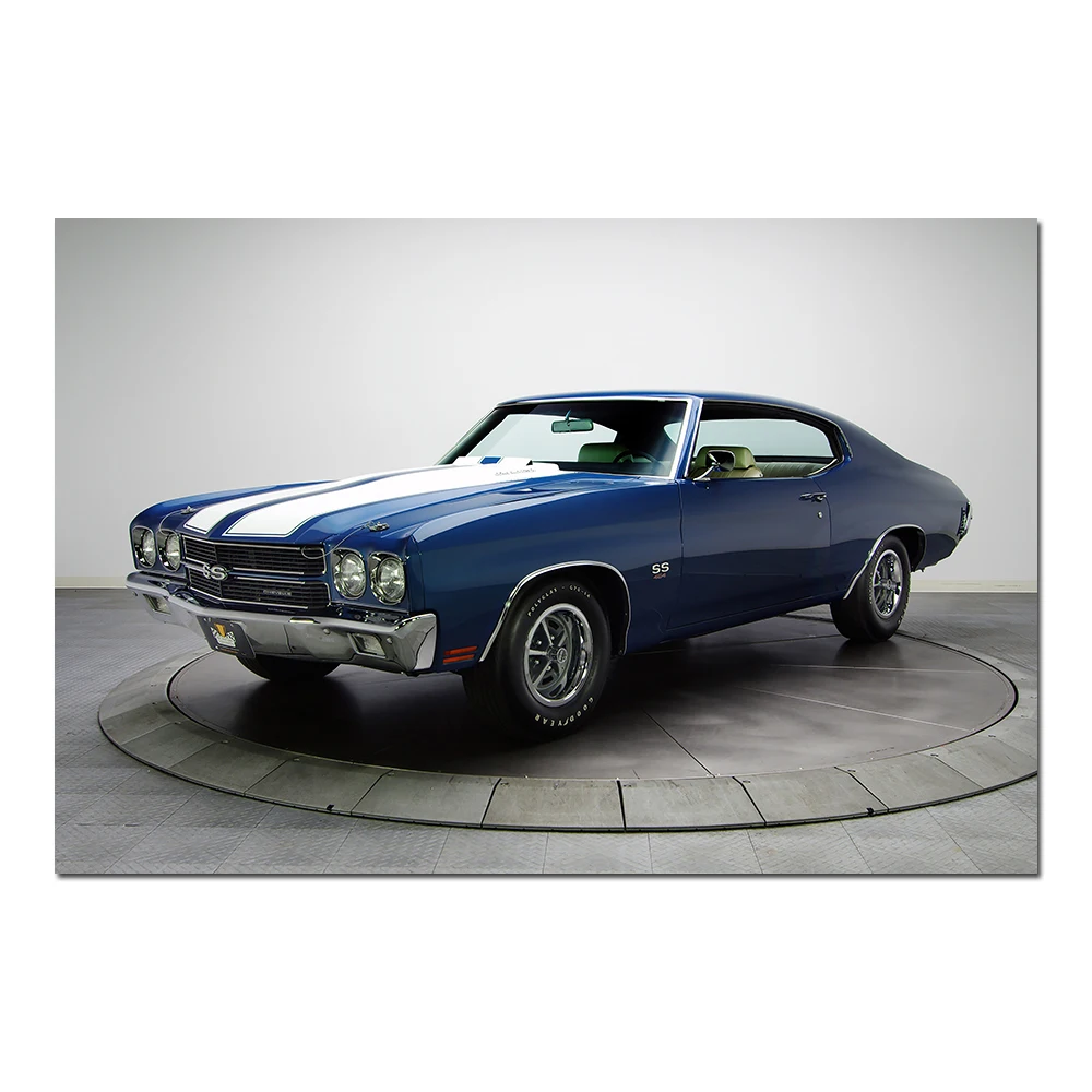 1970 Chevelle SS 454 Classic Muscle Car Posters and Prints Canvas Painting Wall Art Picture Modern Home Decorations