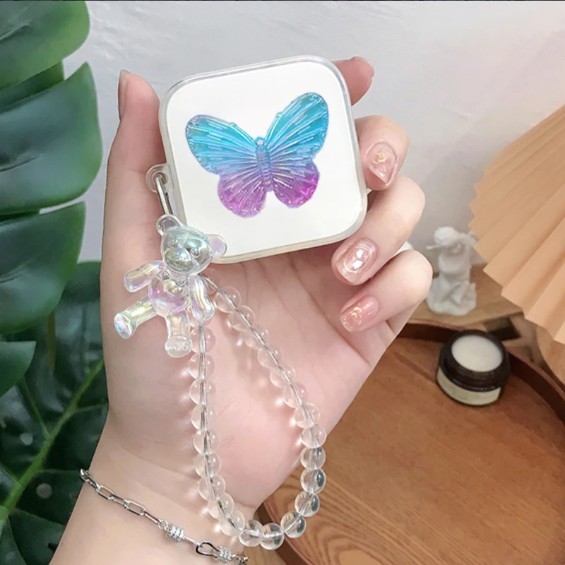 Mềm Mại Ốp Lưng Trong Suốt Xiaomi Air 2S/Không 2SE Ốp Lưng Dễ Thương Bướm Pha Lê Mặt Dây Tai Nghe Nhét Tai Dành Cho XiaomiAir2 ốp Lưng Bảo Vệ